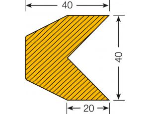 Magnetyczna osłona narożna - trapez 40/40